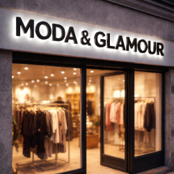 letras retroiluminadas tienda ropa